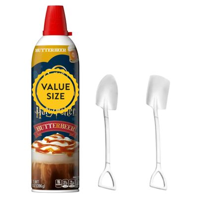 Cold Foam Flavored Coffee Creamer, 14 oz Can with Dumbass Coffee Mini Metal Shovel Spoons (Butterbeer) Shovel Spoons