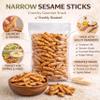 Narrow Sesame Sticks, 1 lb (16 oz) Crunchy Baked Snack with Sesame Seeds Savory, Crispy Snack Sticks for Parties, Salads & Snacking in Bag view 2