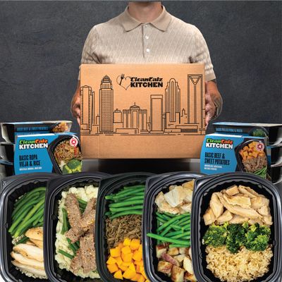 Clean Eatz Kitchen Basics Meal Plan Kit Prepared Frozen Meals Variety Pack, No-Sauce Simple Entrees, 6 Single-Serve Meals (6 Count)