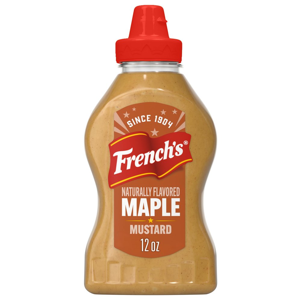 Frenchs Mustard, Maple, Made with Maple Syrup, Smooth & Sweet Mustard and Dipping Sauce, For Sandwiches, Salmon, Sauces, Burgers, Bratwursts, Chicken Tenders, Pretzel Dip & Salad Dressing, 12 oz (Pack of 12)