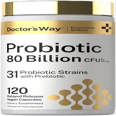 Doctor's Way Probiotic for Women and Men | 80 Billion CFU | 120 Capsules