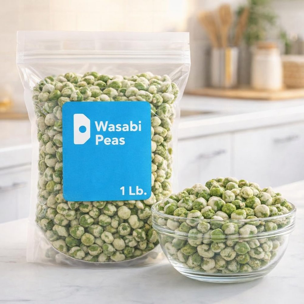 Crispy Wasabi Peas, Spicy Crunchy Snack, Gluten Free, 1 lb
