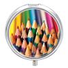 Colorful Paintbrush Pill Box 3 Compartments Portable Travel Pill Case Mini Medicine Organizer for Pocket Purse Metal Waterproof Medicine Container Holder Vitamin Fish Oil view 1