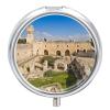 Israel at The Tower Pill Box 3 Compartments Portable Travel Pill Case Mini Medicine Organizer for Pocket Purse Metal Waterproof Medicine Container Holder Vitamin Fish Oil view 1