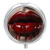 Red Lips Pill Box 3 Compartments Portable Travel Pill Case Mini Medicine Organizer for Pocket Purse Metal Waterproof Medicine Container Holder Vitamin Fish Oil view 1