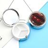 Red Lips Pill Box 3 Compartments Portable Travel Pill Case Mini Medicine Organizer for Pocket Purse Metal Waterproof Medicine Container Holder Vitamin Fish Oil view 3