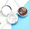 Sugar Skulls Pill Box 3 Compartments Portable Travel Pill Case Mini Medicine Organizer for Pocket Purse Metal Waterproof Medicine Container Holder Vitamin Fish Oil view 3