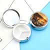 Chair at Sunset Lake Pill Box 3 Compartments Portable Travel Pill Case Mini Medicine Organizer for Pocket Purse Metal Waterproof Medicine Container Holder Vitamin Fish Oil view 3
