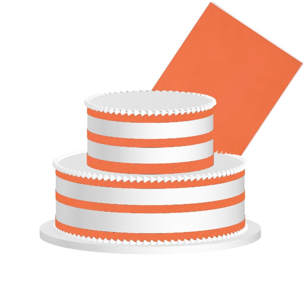 Tangerine Edible Frosting Cake Decoration Border Topper Wraparound Sheet for Cakes Cupcakes Cookies Dessert Decorating