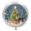 Christmas Tree and Reindeer Pill Box 3 Compartment Small Pill Case Medicine Pill Dispenser Pill Container Holder to Hold Vitamins Medication Fish Oil and Supplements Pill Organizer view 1