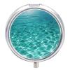 Blue Aqua Pool Water Pill Box 3 Compartments Portable Travel Pill Case Mini Medicine Organizer for Pocket Purse Metal Waterproof Medicine Container Holder Vitamin Fish Oil view 1