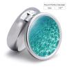 Blue Aqua Pool Water Pill Box 3 Compartments Portable Travel Pill Case Mini Medicine Organizer for Pocket Purse Metal Waterproof Medicine Container Holder Vitamin Fish Oil view 2