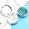 Blue Aqua Pool Water Pill Box 3 Compartments Portable Travel Pill Case Mini Medicine Organizer for Pocket Purse Metal Waterproof Medicine Container Holder Vitamin Fish Oil view 3