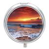 Sea Dusk Beach Sunset Pill Box 3 Compartments Portable Travel Pill Case Mini Medicine Organizer for Pocket Purse Metal Waterproof Medicine Container Holder Vitamin Fish Oil view 1