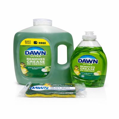 Dawn Dish Soap 67fl oz, Apple Blossom Scent, Refill Size 18fl oz with Heavy Duty Sponge