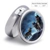Wolfs Pill Box 3 Compartments Portable Travel Pill Case Mini Medicine Organizer for Pocket Purse Metal Waterproof Medicine Container Holder Vitamin Fish Oil view 2