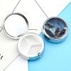Wolfs Pill Box 3 Compartments Portable Travel Pill Case Mini Medicine Organizer for Pocket Purse Metal Waterproof Medicine Container Holder Vitamin Fish Oil view 3