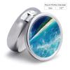 Ocean Beach Theme Pill Box 3 Compartments Portable Travel Pill Case Mini Medicine Organizer for Pocket Purse Metal Waterproof Medicine Container Holder Vitamin Fish Oil view 2