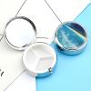 Ocean Beach Theme Pill Box 3 Compartments Portable Travel Pill Case Mini Medicine Organizer for Pocket Purse Metal Waterproof Medicine Container Holder Vitamin Fish Oil view 3
