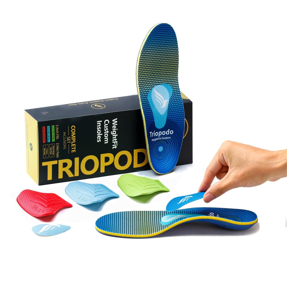 TrioPodo Plantar Fasciitis Pain Relief Insoles with Adjustable Arch Support