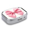 Pill Box Pink Bow Travel Pill Organizer 2-Compartment Portable Medicine Case with Mirror Design for Vitamins, Jewelry & Essentials Durable Pocket Pillbox for Purse, Camping view 3