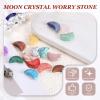 MECCANIXITY 5 Pcs Moon Crystal Worry Stone, 0.5 Inch Length Natural Agate Moon Gemstone Bulk, Carved Pocket Stones for Meditation Balancing Pendant Decor view 3