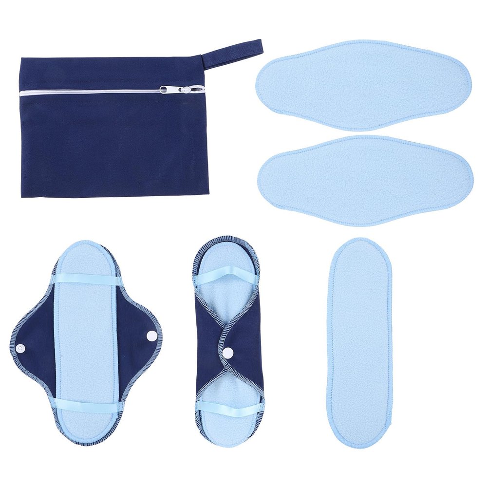 Abaodam Reusable Sanitary Napkins 8pcs Washable Menstrual Pads Polar Fleece Leakproof Sanitary Towels Day Night Use for Women Postpartum Care