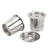 Reusable Coffee Pod, Stainless Steel Coffee Capsule, 304 Food Grade Dense Mesh Filter, Refillable Coffee Pod with Lids and Spoon for Nespresso Machines, Easy to Clean Dishwasher Sa view 2