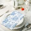 100 Pack Blue Floral Napkins | Floral Paper Napkins Decorative Spring Wildflower Napkin for Decoupage, Tea Party Decoration, Mother's Day, Wedding, Bridal & Baby Shower (Blue) view 4
