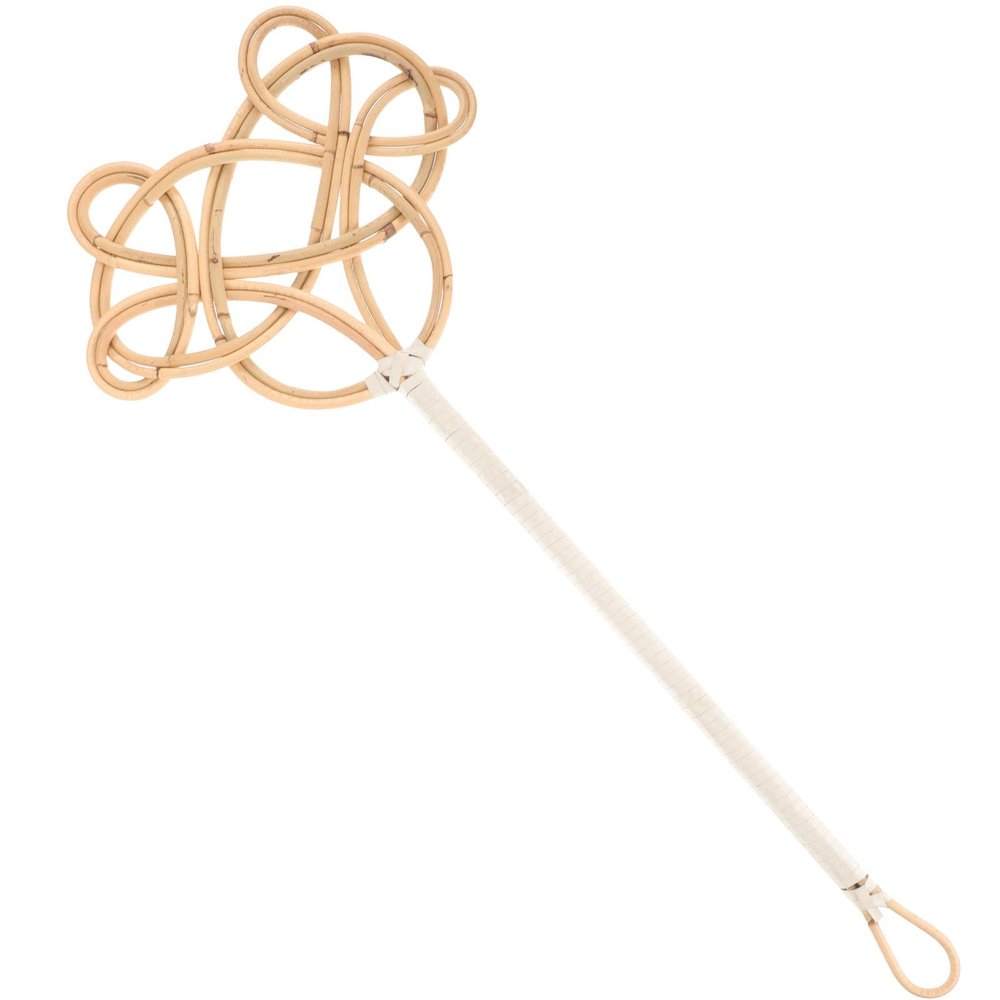 Alipis Traditional Rattan Quilt Dust Beater with Long Handle, 2pcs Woven Cotton Blanket Dust Cleaner for Home and Hotel Mattress Cleaning