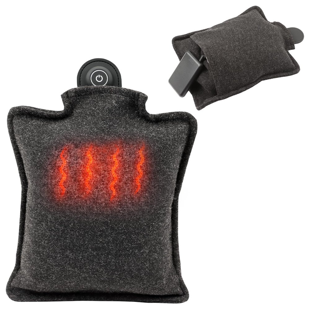 Addliving Cordless Electric Hot Water Bottle | Electric Hot Water Bottle with 5000mAh Power Bank | USB-C Rechargeable Heat Cushion | Infrared Heat | 3 Levels of