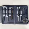Aluminum Alloy Tuning Fork Set, Tuning Fork 5-Piece Set, 128Hz-256Hz-384Hz-136.1Hz-528Hz Ear-Cleaning Resonance Tuning Forks,Includes Black Zip Pouch,activator,base,spanner,cleaning Cloth Small Hammer view 2