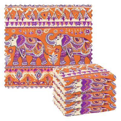 Loancwa Bohemian Elephants Motif Microfiber Towel for Kitchen Kitchen Tea Towels Funny Cotton Terry Dish Towels Easter Hand Towels for Kitchen Color 11x11in
