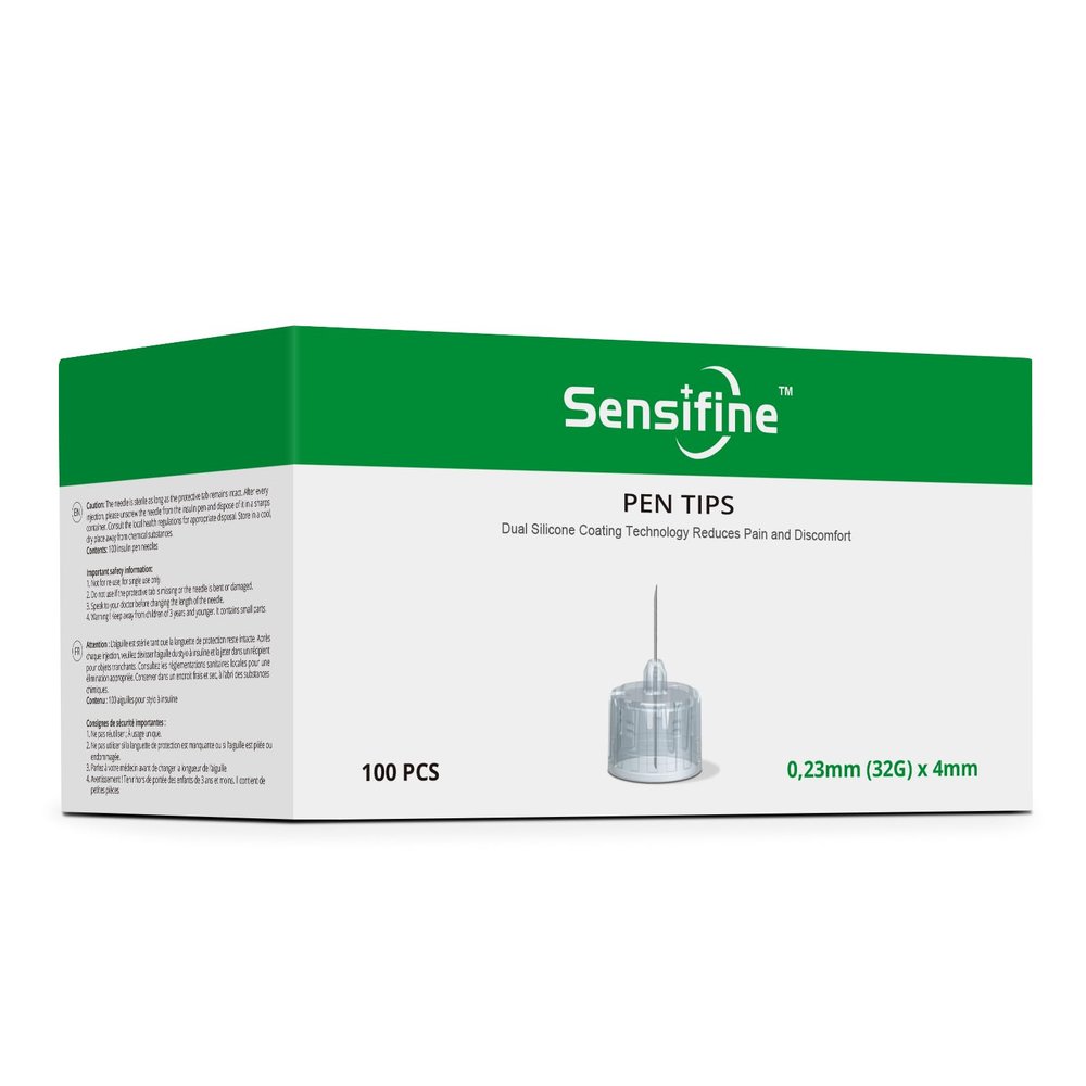 Sensifine Pen Tips 32G x 4mm, Box of 100,Universal Compatibility with most Pen Devices