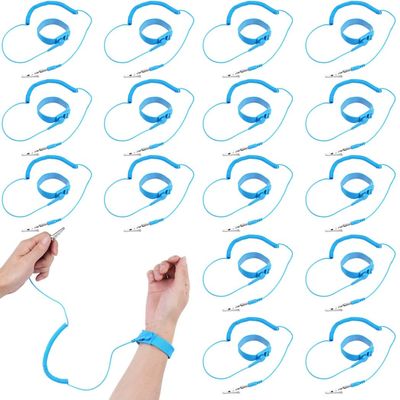 byepica 16 Pcs Anti Static Wristbands with Grounding Cords, Expandable Anti-Shock Bracelets with Alligator Clips and Flexible Conductive Wire