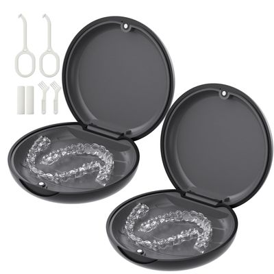2 Pack Retainer Case, Space Black