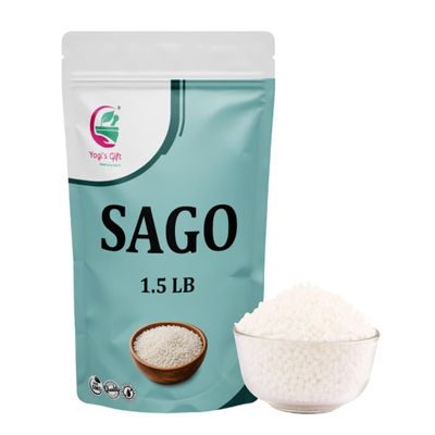 Sago Pearls 1.5 lb Small White Tapioca Pearls for Pudding & Desserts Soft & Chewy Texture Quick Cooking Tapioca Ideal for Kheer, Bubble Tea & Recipes By Yogis Gift