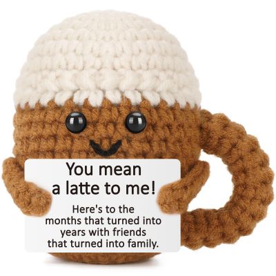 Coffee Lover Best Friend Friendship Gifts for Women Men, Mothers Day Birthday Gifts for Sister Bestie Bff Female Male Girls, I Love You Unique Handmade Emotional Positive Crochet Coffee Mug Home Decor
