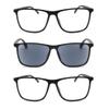 2SeeLife Durable Large TR-90 Reading Glasses Multipack for Men Medium-Wide Fit, Flex Sturdy Frame, Spring Hinges, Premium Readers, 2 Black Matte, Black (Sun Readers), +1.00 view 1