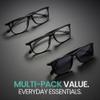2SeeLife Durable Large TR-90 Reading Glasses Multipack for Men Medium-Wide Fit, Flex Sturdy Frame, Spring Hinges, Premium Readers, 2 Black Matte, Black (Sun Readers), +1.00 view 2