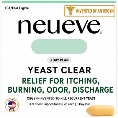 NeuEve Yeast Clear, for Yeast Infection Symptoms, Relieves Burning, Itching & Discharge, with Tea Tree Oil, Myrtle, Sage & Olive Leaf, Invented by OBGYN