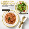 100 White and Gold Plastic Plates for Party - Fancy Disposable Heavy Duty 50 Dinner 10" & 50 Salad Dessert 7" Hard Elegant Plates Set with Gold Trim - Nice Premium Sturdy Rim Plate for Wedding Holiday view 2