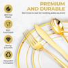 100 White and Gold Plastic Plates for Party - Fancy Disposable Heavy Duty 50 Dinner 10" & 50 Salad Dessert 7" Hard Elegant Plates Set with Gold Trim - Nice Premium Sturdy Rim Plate for Wedding Holiday view 3