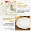 100 White and Gold Plastic Plates for Party - Fancy Disposable Heavy Duty 50 Dinner 10" & 50 Salad Dessert 7" Hard Elegant Plates Set with Gold Trim - Nice Premium Sturdy Rim Plate for Wedding Holiday view 4
