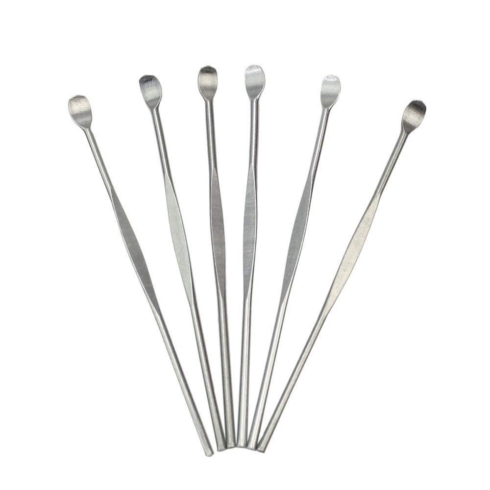 6Pcs Stainless Steel Ear Pick Curette Wax Remover Cleaner Tool Silver Earpick Exquisite Workmanship