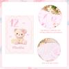 Fukaisu 12pcs Baby First Holiday Cards, 12 Monthly Milestone Photo Cards First Birthday & Newborn Gift Baby Shower Photo Props for Holiday Festival (Pink) view 4
