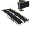 Wheelchair Ramp, Aluminum Folding Ramp Portable for Doorway Steps, 600 lbs Capacity, Double Anti-Slip Surface, Lightweight Ramps for Wheelchairs, Walkers, Scooters, 5ft & 6ft Options (6 Foot Ramp) view 1
