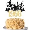 Gyufise 1Pc Limited Edition 1966 Cake Topper Glitter Sixty Happy 60th Birthday Cake Topper Cheers to 60 Years Cake Pick Decoration for Anniversary Party Cake Decorations Supplies Black Gold view 1