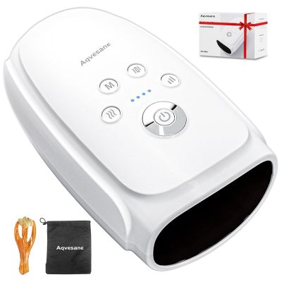Aqvesane Hand Massager with Heat and Compression, Cordless Hand and Wrist Massager for Arthritis and Carpal Tunnel, Rechargeable, Gifts for Women Men, White