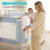 NurturaNook King Size Baby Bed Rail Guard Extra Tall Safety Bedside Rail with Headboard Rod for Toddlers, Adjustable No-Gap Design, 3 Panels (278.7 + 174.8), Gray + Light Blue view 3